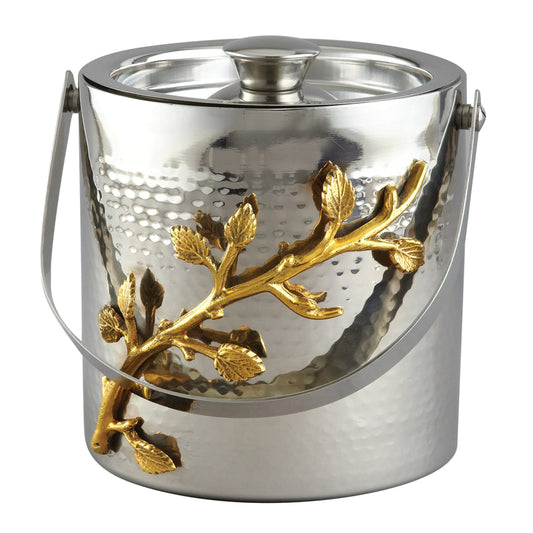 Elegance Golden Vine Ice Bucket 6.25" Silver/Gold