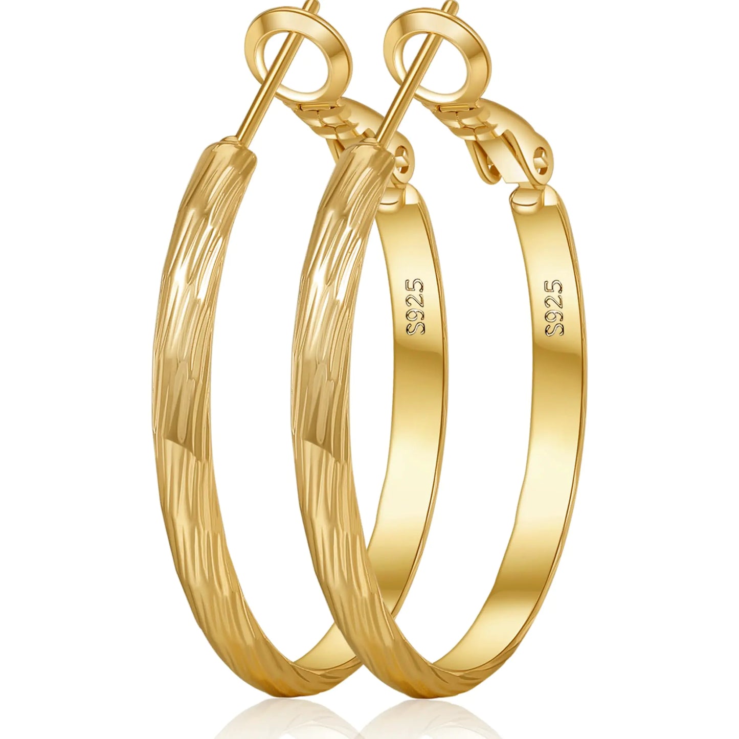 VEEDOFA Gold Hoop Earrings for Women Lightweight Thick Large Gold Hoops Earrings for Women