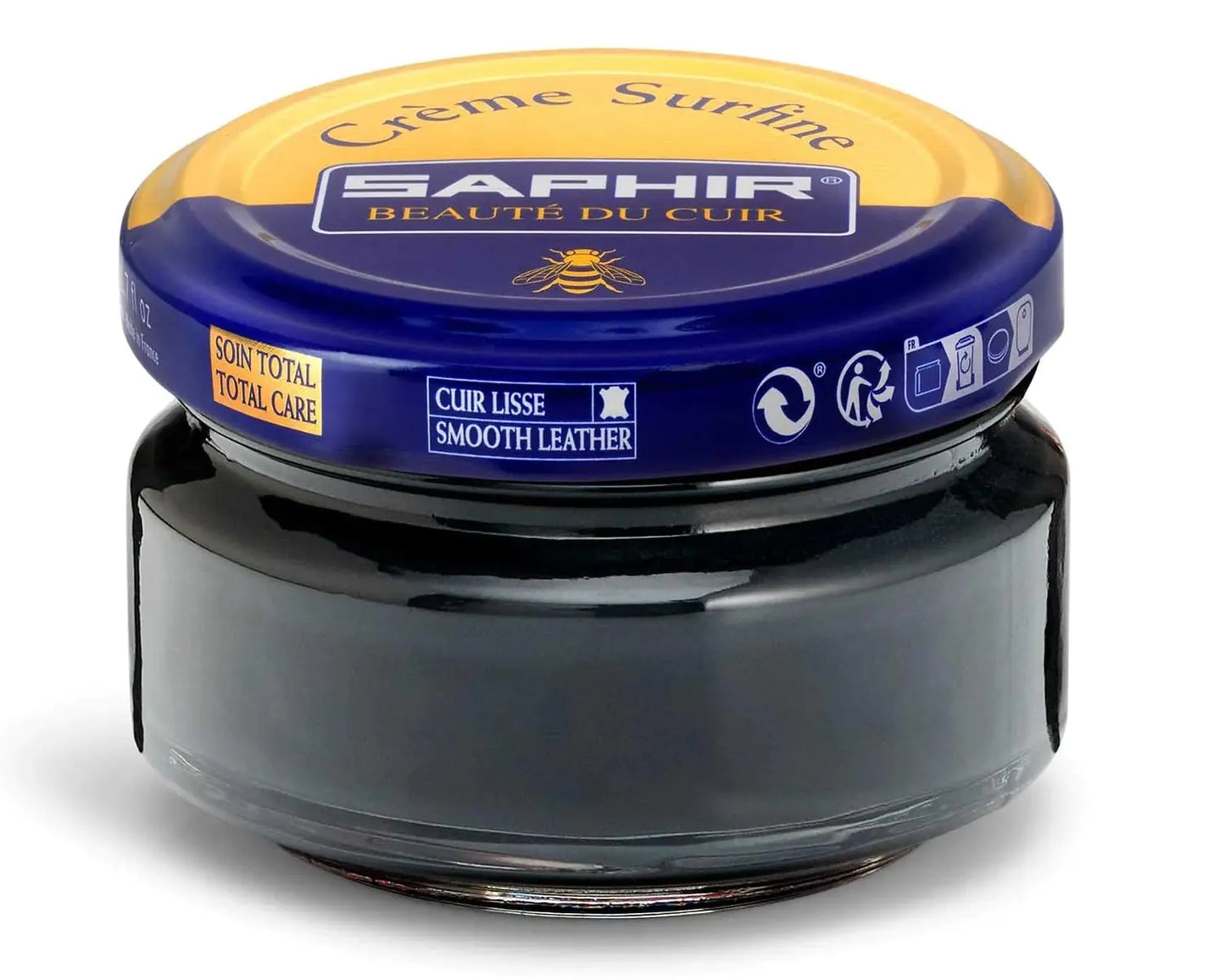 SAPHIR Creme Surfine Pommadier Shoe Polish - Beeswax Cream for Leather Products - Anthracite Grey