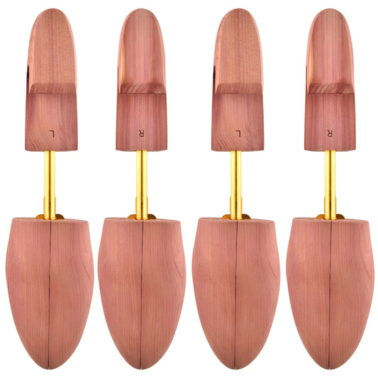 tongzaner Cedar Shoe Tree for Men Wide Heel Womens Adjustable Shoe Tree Split Toe Cedar Boot Tree (2-PACK) (XXL (Fits Shoe Size14-15))