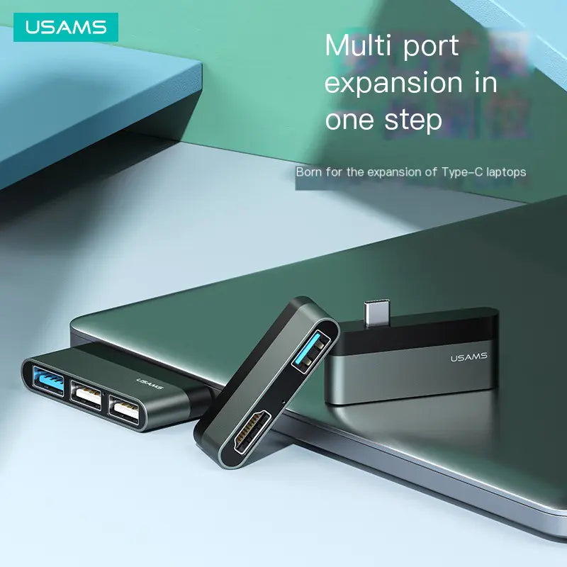 USAMS Type-C Hub with USB 3.0, TF, USB 2.0, HDMI