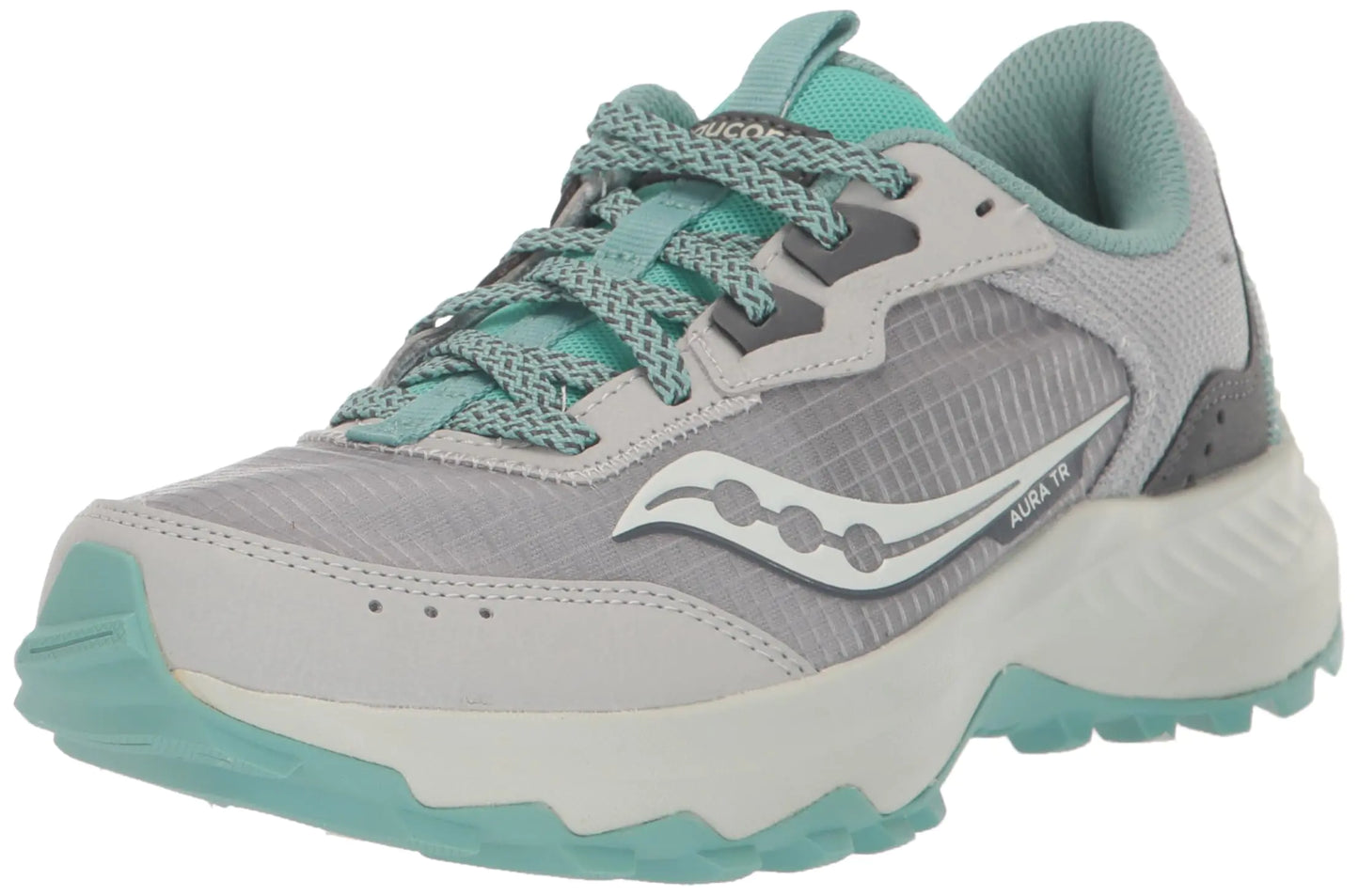 Saucony Womens Aura Tr Sneaker Concrete/Shadow 9 Wide