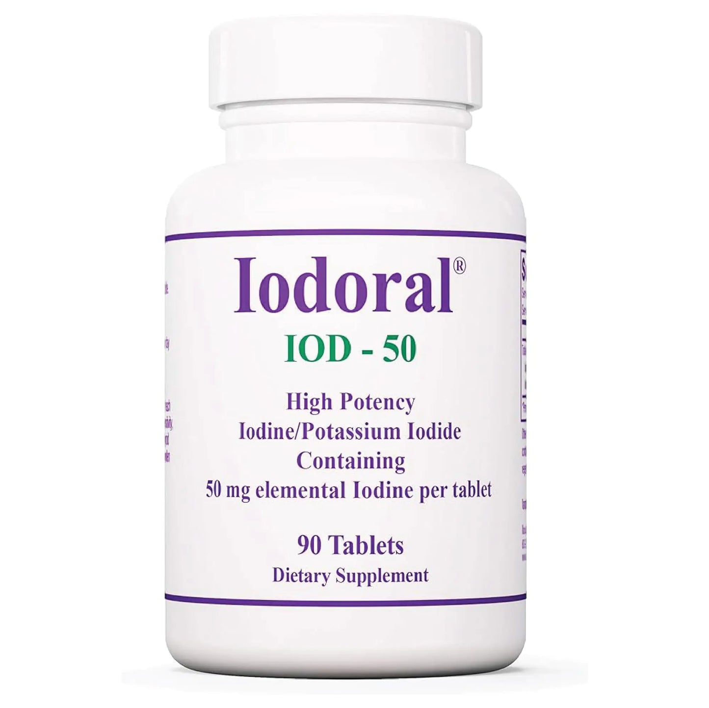 Optimox Iodoral 50 mg Supplement - Potassium Iodide Tablets High Potency Iodine Tablets Iodine Supplements for Thyroid Support Daily Vitamins and Minerals Lugols Iodine Solution - 90 Count