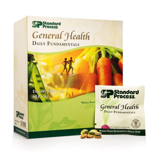 Standard Process General Health Daily Fundamentals - Maintain Optimal Health with Vitamin D Zinc Vitamin C Iron Vitamin B12 Vitamin A Iodine Copper Vitamin B6 DHA EPA - 60 Pack