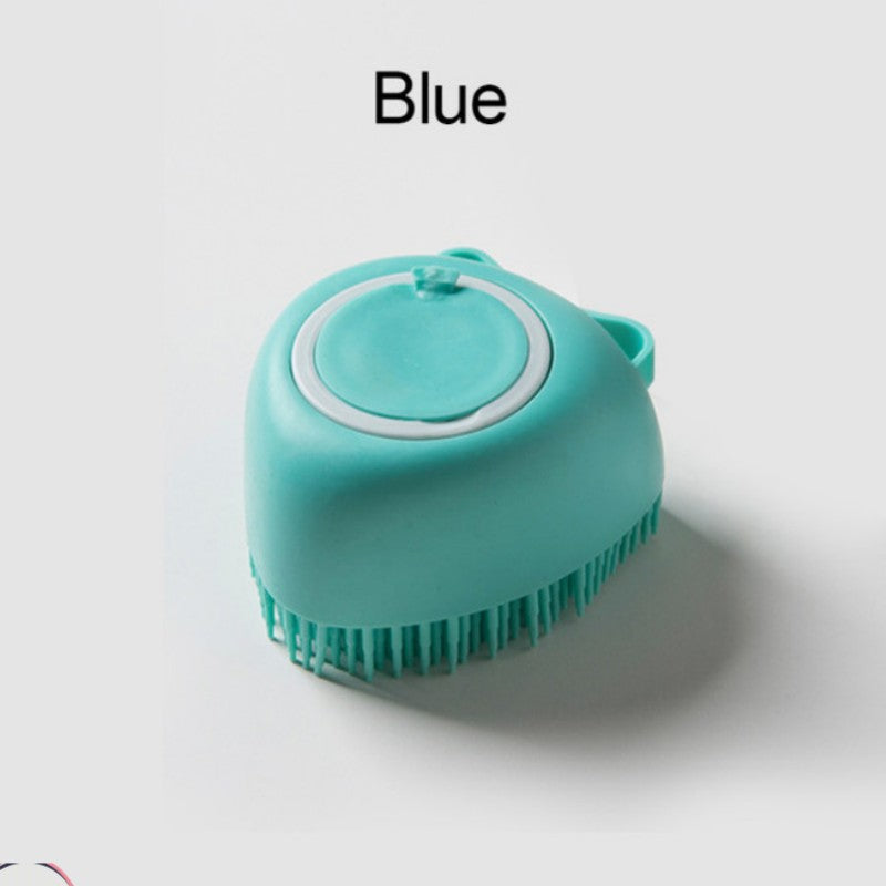 Soft Dog Shampoo Massager Bath Brush with Detachable Head & Soft Bristles - Gentle Pet Grooming Shower Brush for Sensitive Light Beige, Easy-Clean Design, Multi-Color Options (Pink, Blue, Yellow, Green, Turquoise) - Bath Time
