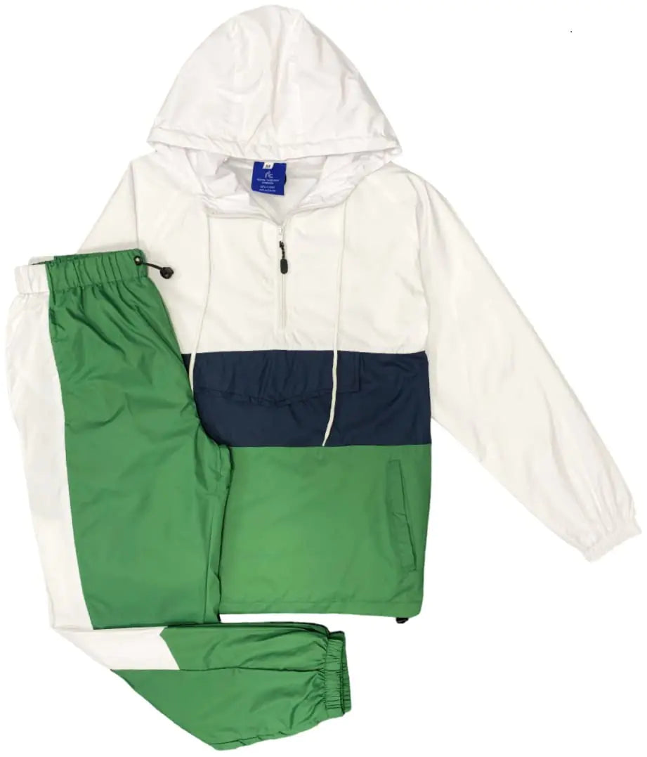 Royal Threads Canada Men’s 2-Piece Quarter Zip Pullover Windbreaker Tracksuit Jogger Sports Mesh lined Outfit