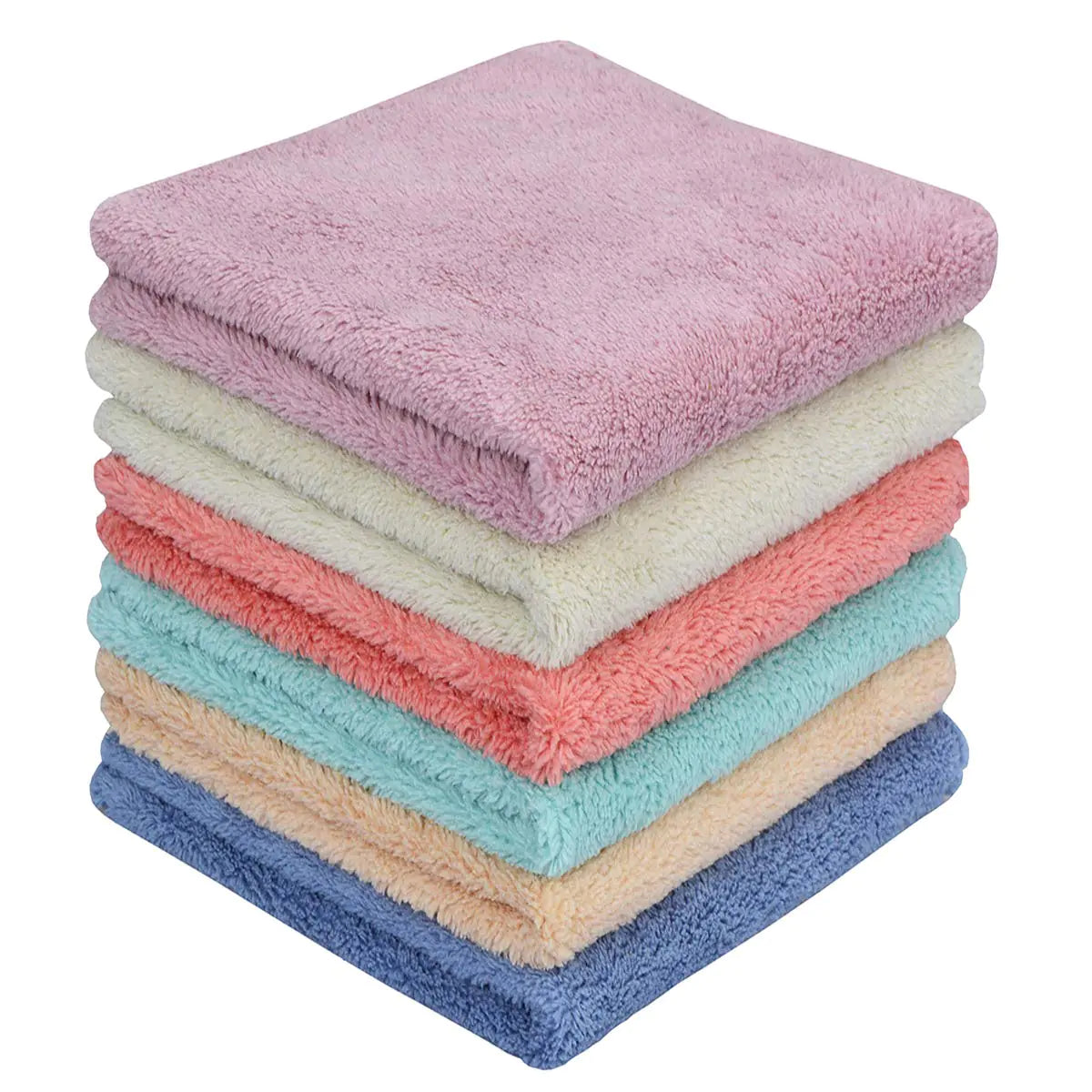MAYOUTH Microfiber rag Bulk Multi-Functional for House Furniture Reusable Rags Kitchen Wipes Dish Cloths Absorbent and Fast Drying 6 Colors
