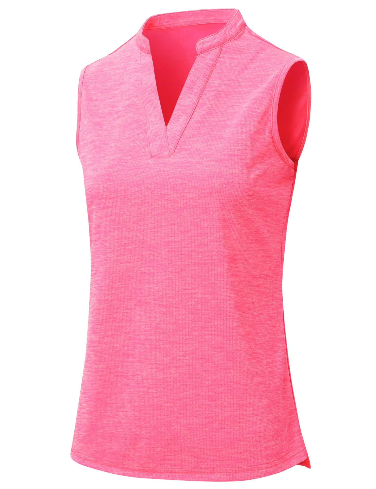 MoFiz Ladies Sleeveless Polo Shirts Sun Protection Quick Dry Activewear Tanks for Womens Summer Wear Hot Pink M