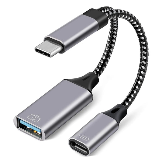MIMLCZ USB C to USB Adapter USB Type C Male to USB 3.0 Female OTG Adapter 2 in 1 USB C Splitter with 10W PD Charging Adapter Data Transfer for Samsung S21/S20 Pixel4 XLLG G8 Google TV