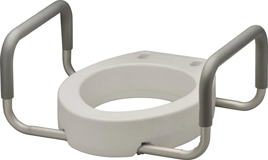 NOVA Medical Products Toilet Seat Riser with Handles White 1 Count