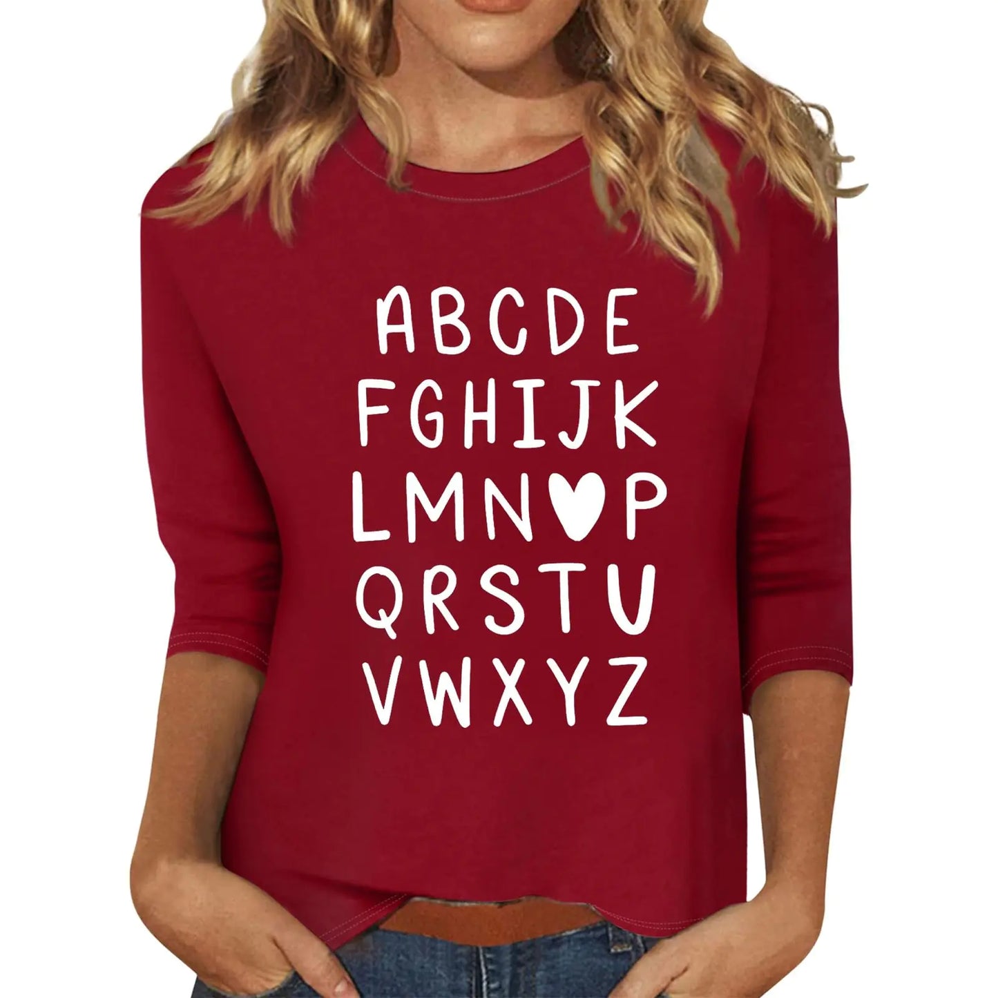 Graphic Womens Tees Top for Women Dressy Casual Crewneck Love Workout Camisa De Corazones para Mujer Valentines Clothing Trendy Red Sexy Heart Tops for Women 2025 Casual Graphic M