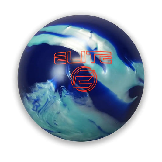 ELITE Pre-Drilled EZ Hook Reactive Bowling Ball - Great for Entry Level Bowlers Looking to Curve/Hook The Bowling Ball- Comes with Finger and Thumb Holes (Teal/Blue 12 Pound- Extra Large Drilling)