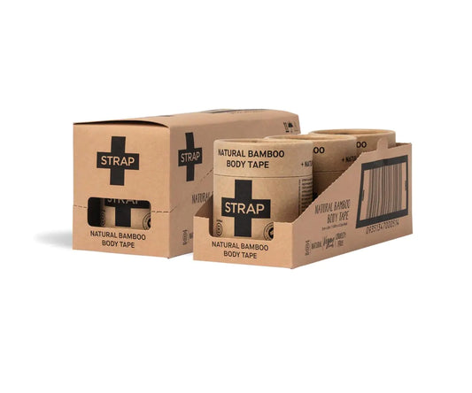 STRAP Natural Bamboo Body Tape - Biodegradable Sports Body Tape -3 ct