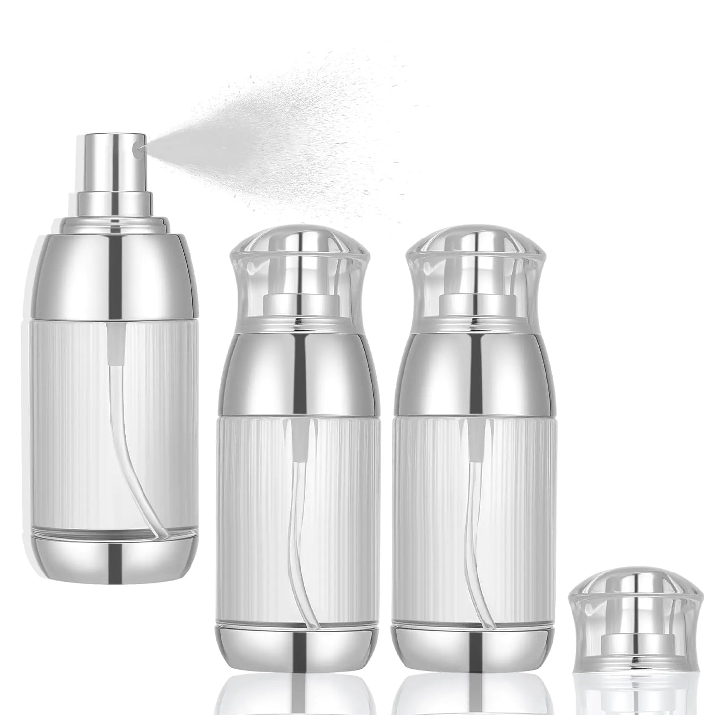 Kabquluz 3pcs refillable perfume bottle travel Small Spray Bottles Clear Empty Fine Mist Plastic Mini Travel Bottlefor Perfume Essential Oils Toners(2 oz3pcs)