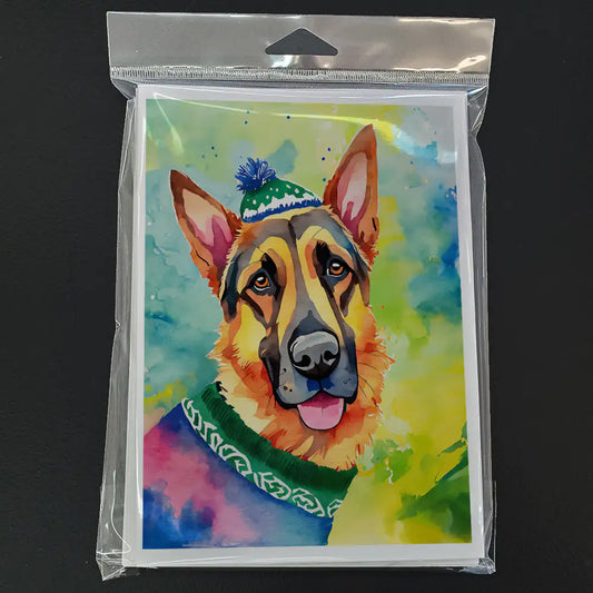 German Shepherd Christmas Greeting Cards Pack of 8