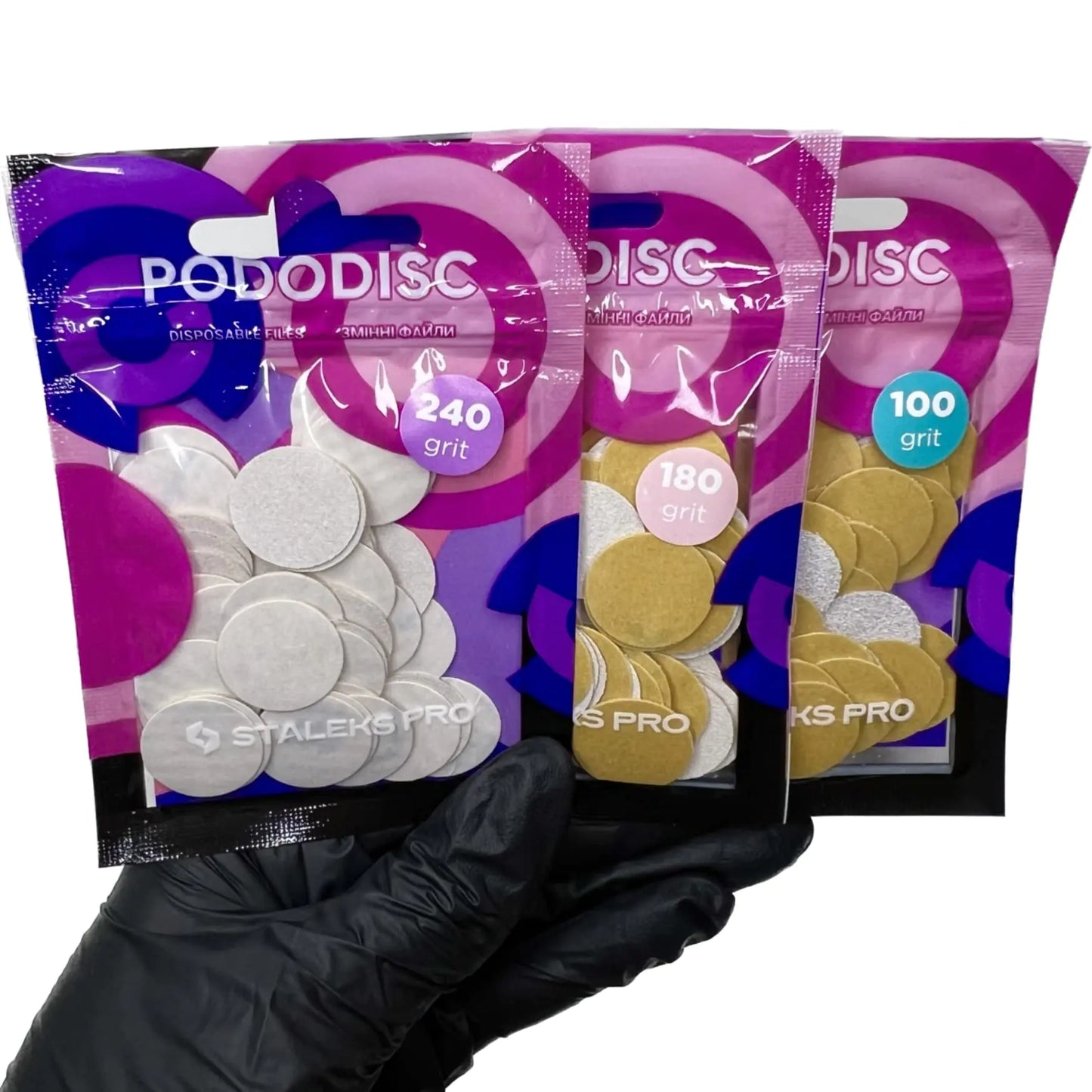 STALEKS White refill pads for pedicure disc PODODISC STALEKS PRO M (50 pc) 180 grit
