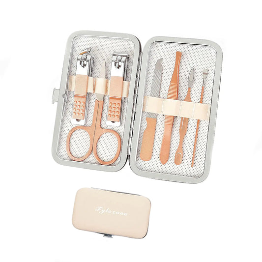 Manicure SetNail Clipper Set Personal Care Manicure Pedicure Set Portable Travel Grooming Kit for Women Men Family Friends Wife (Pink)