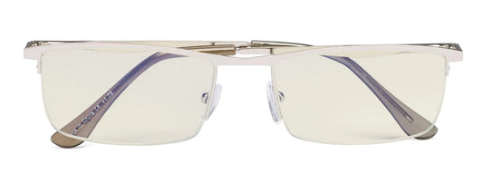 CessBlu UV ProtectionAnti Blue RaysHalf-rim Computer Reading Glasses (Silver) +0.75