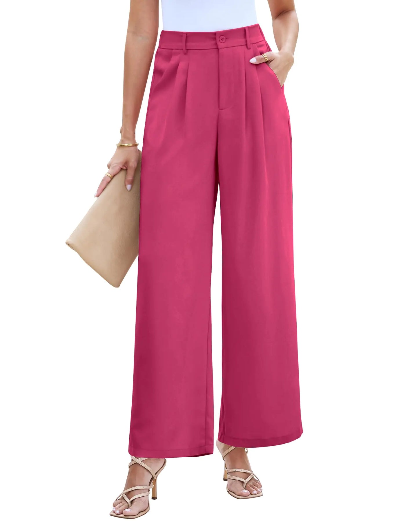 LookbookStore Women Pants Casual Summer Women’S Pants Hot Pink Pants Womens Business Casual Clothing Business Casual Pants for Women Summer Pants for Woman Size Medium Size 8 10
