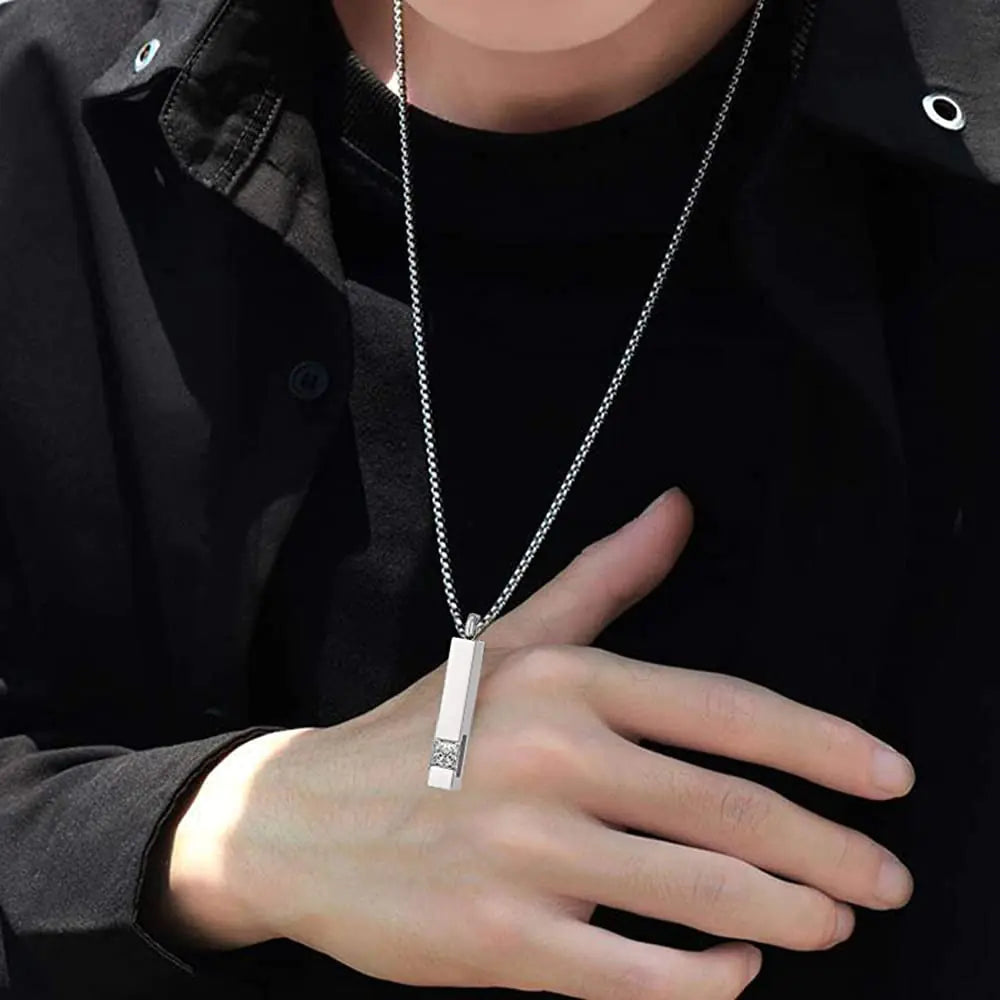 Geometric Couple Zircon Perfume Necklace with Locket