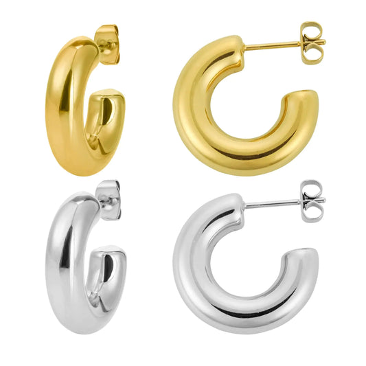 Earrings for Women 14K Gold Hoop Earrings for Women & Silver Hoop Earrings for Women Hypoallergenic Earrings Set for Women Gifts for Christmas Birthday Party