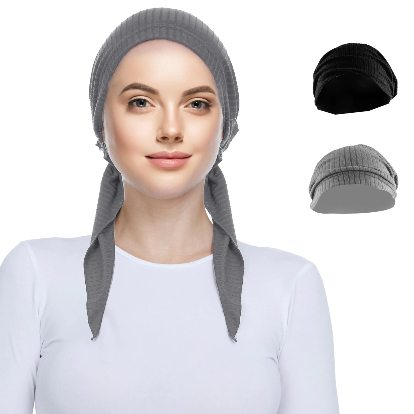 Rebeccahs Well Being Head Coverings for Women Head Wraps for Women Grey Hair Cover Elastic Pre Tied Head Scarf for Women