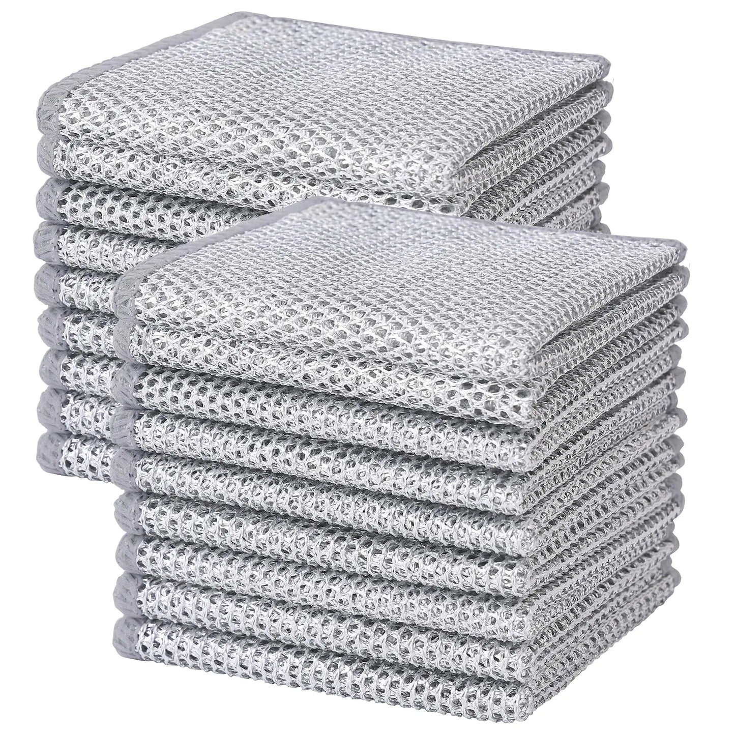 Homaxy 18 Pack Multipurpose Wire Dishwashing Rag Double-Layer Steel Non Scratch Wire Dishcloth Powerful Cleaning Wire Washing Cloth for Kitchen