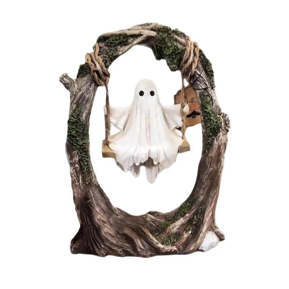 Halloween Themed Halloween Swing Ghost Ornament Handicraft Statue Spooky Ghosts Decor Funny Doll Model