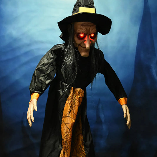 Halloween Sound Activated Horror Electric Witch Toy Halloween Bar Outdoor Decoration Props Halloweeen Decorations