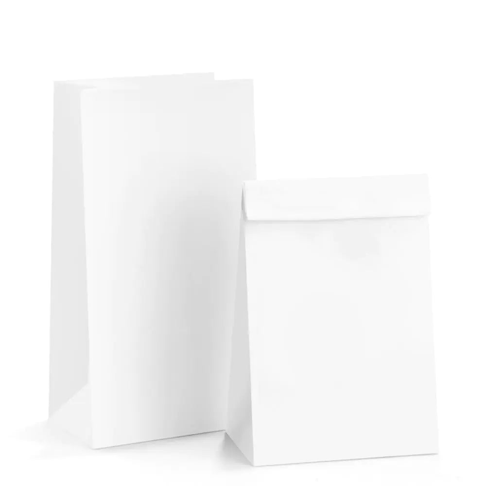 BagDream Paper Lunch Bags 6lb 100Pcs Kraft Paper Bags Bulk Craft Bags Bread Bags White Paper Snack Bags 6x3.54x11 Inches Kraft Sack Lunch Bags