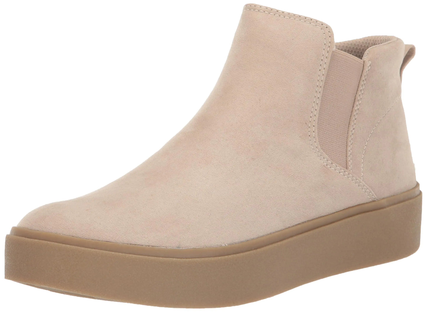 Dr. Scholls Womens Madison Boot Slip On Platform Sneaker Boot Lt. Taupe Microfiber 7 M