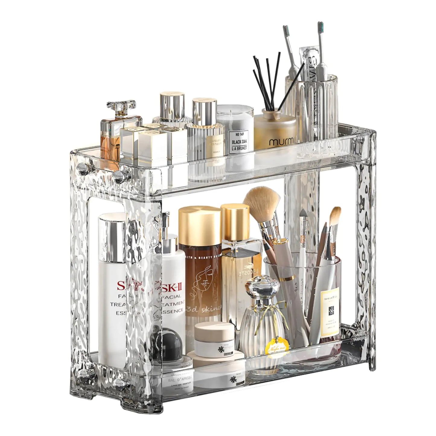 Shuโaa Perfume Organizer Skincare Organizers Makeup Organizer Countertop 2 Tier Vanity Tray Portable Cosmetic Display Cases Perfume Tray Makeup Storage for Bathroom Vanity Dresser Skin Care