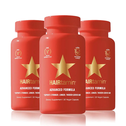 HAIRtamin Advanced Hair Vitamins for Women & Men | All Natural Vegan 5000 Mcg Biotin Capsules Hair Vitamin Supplement | Hair Skin and Nail Vitamins to Promote Hair Growth & Thickness (3 -Pack)