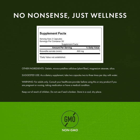 Herbal Supplements Boswellia 400 Mg Capsule 100Ct