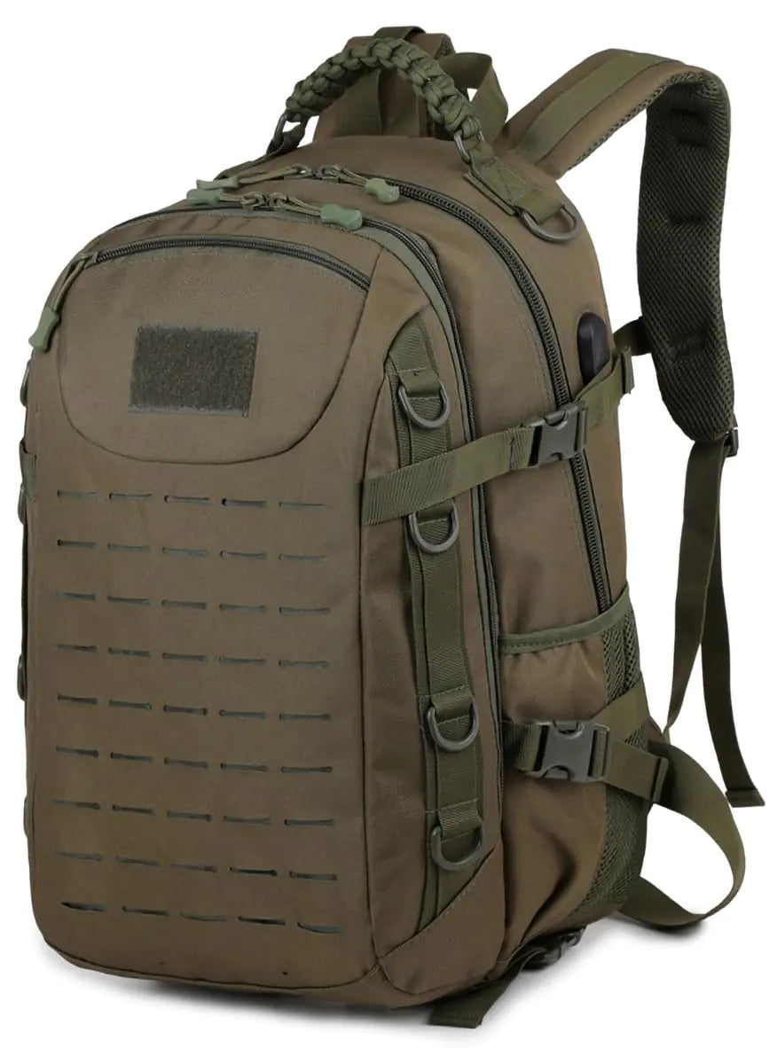 ORILOOSEN Heavy duty zipper tactical backpack Outdoor Tactical Backpack Nylon canvas backpack,hiking camping travel Backpack, 3-day backpack,water resistant (army green)