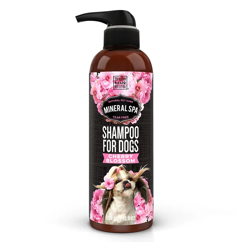 RELIQ Natural Mineral SPA Shampoo Cherry Blossom for Electric Foaming Shampoo Dispenser. No soap no Oatmeal Formula. Tear Free and Long Lasting Odor Control. Super Soft and Shiny Coat After wash.