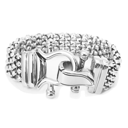 DEAROK Stainless Steel Bracelets for Women Popcorn Chain Bracelet for Women Chunky Bracelets for Women Fashion Jewelry Friendship Gifts for Women
