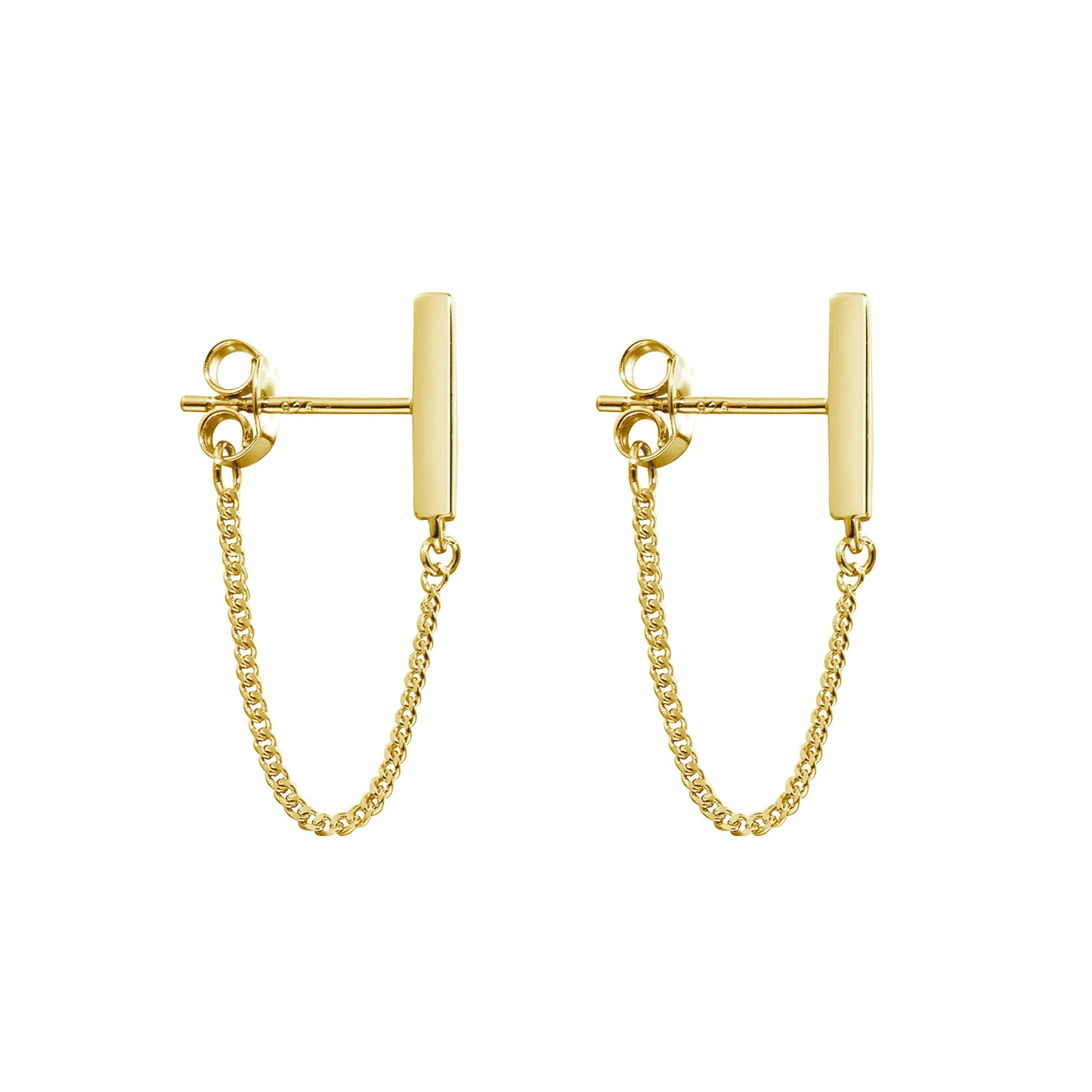 Chain Earrings for Women Gold Dangle Earrings For Women Gold Plated Earrings for Women Sterling Silver Gold Stud Earrings for Women (14K Gold)