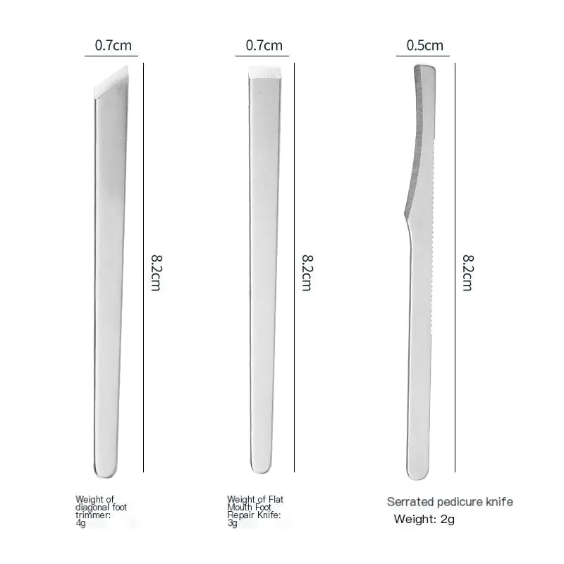 Stainless Steel Pedicure Tool Set - 3 Pieces