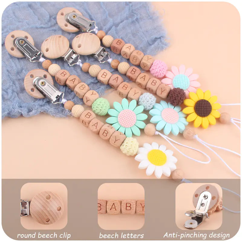 Soothing Beech Pacifier Clip for Baby Products