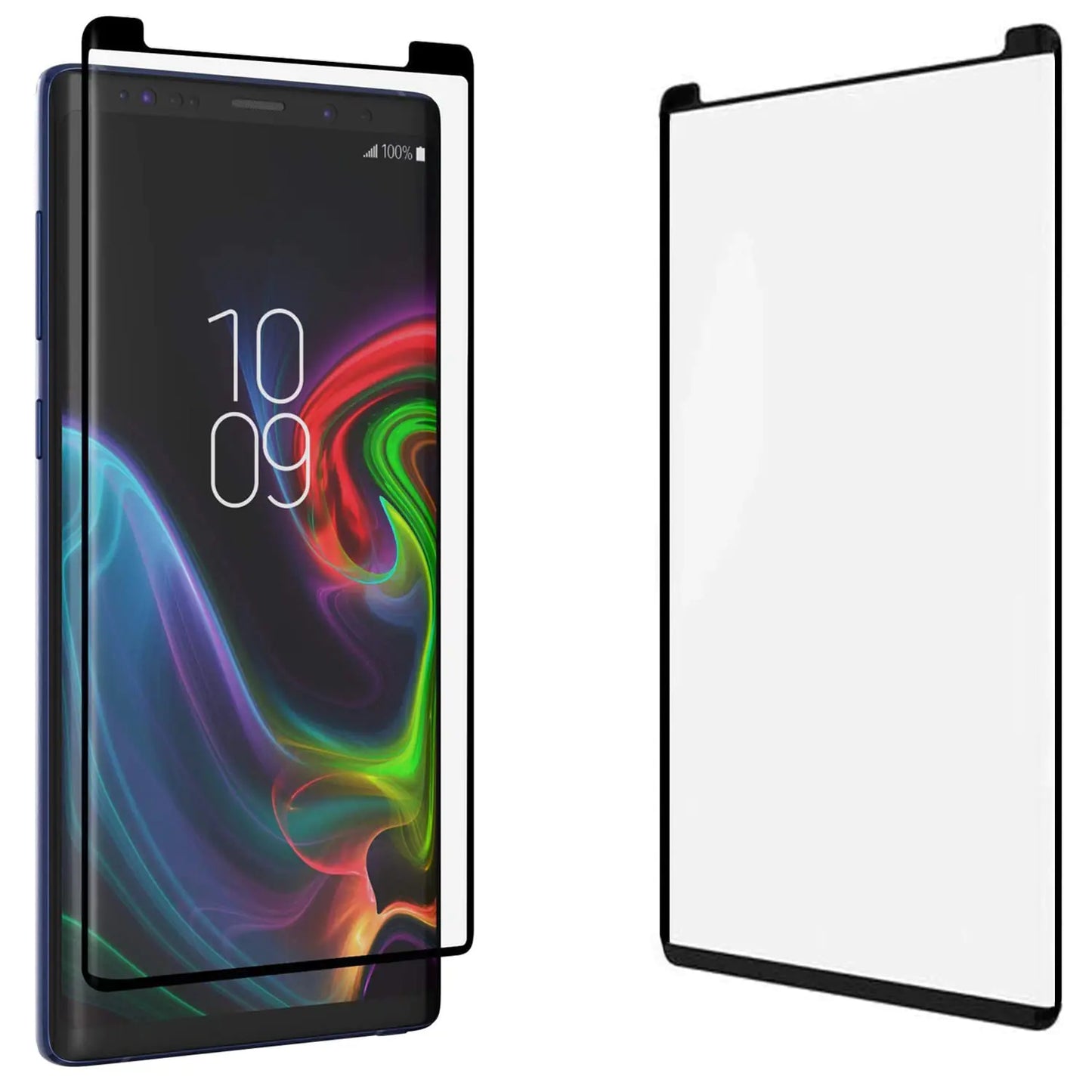 ZAGG InvisibleShield Glass Curve Elite Screen Protector for Samsung Galaxy Note 9 - Tempered Glass Smudge Resistant Impact and Scratch Protection - Case Friendly Black Borders - 2 PACK