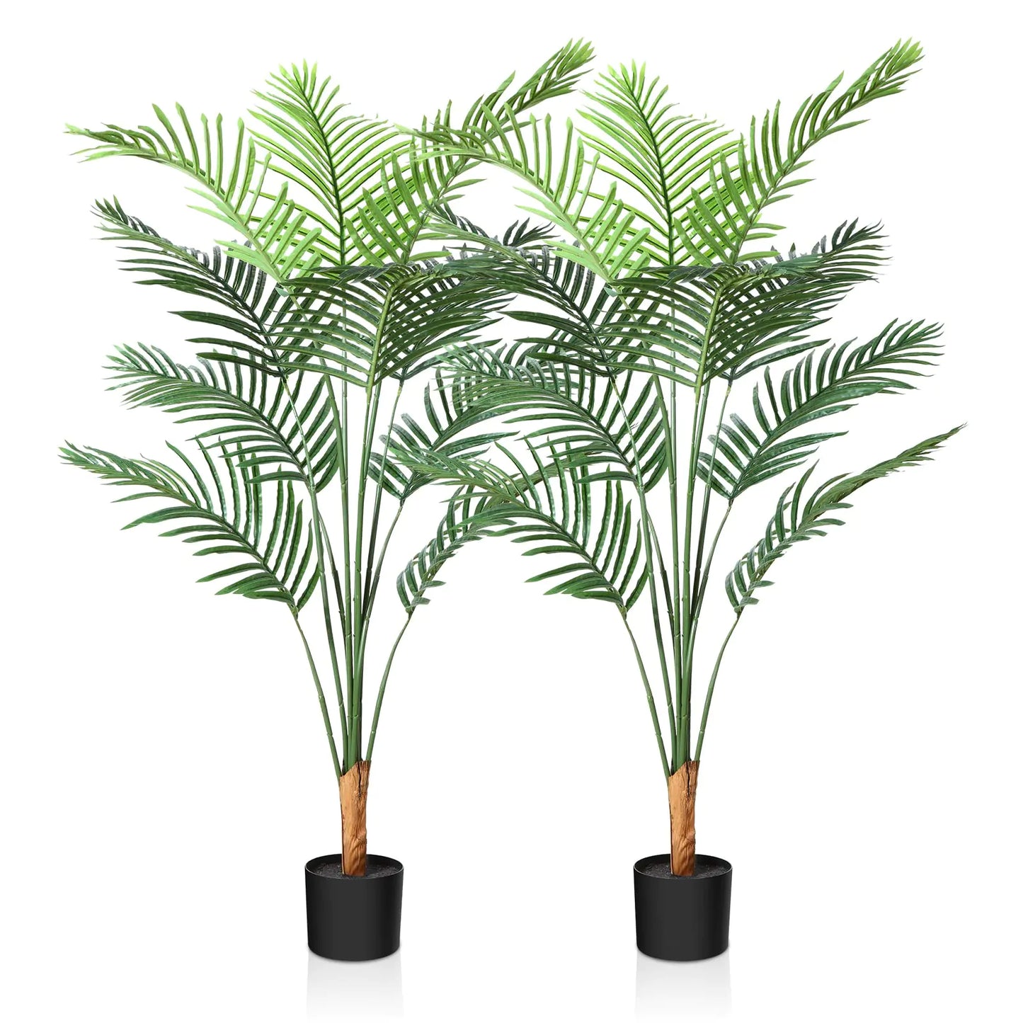 CROSOFMI Artificial Areca Palm Tree 4.5Ft Fake Tropical Palm PlantPerfect Faux Dypsis Lutescens Plants in Pot for Indoor Outdoor Home Office Garden Modern Decoration Housewarming Gift2Pack
