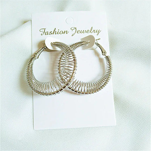 Trendy Spring Curve Earrings in Gold and Silver