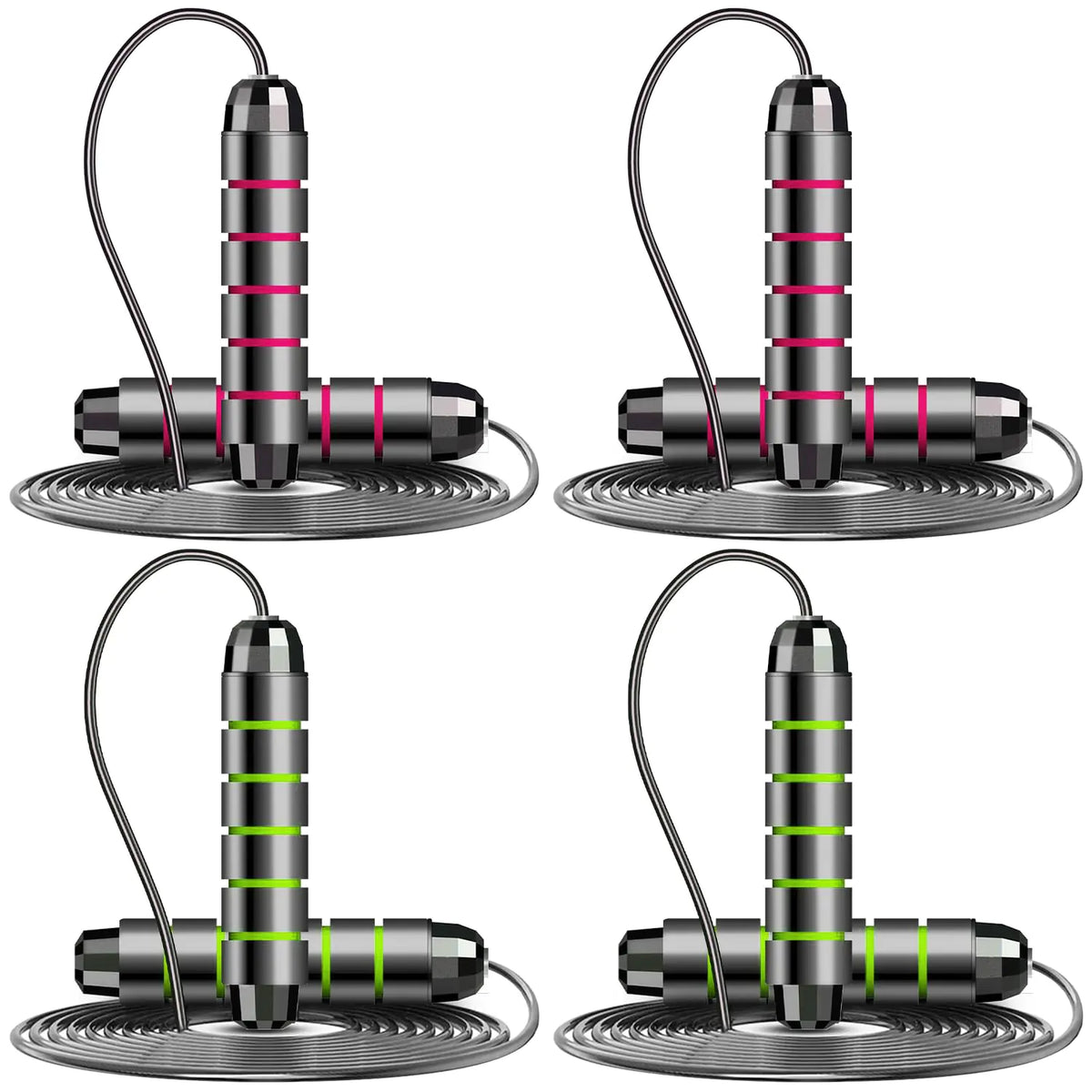ZCKWENDA 4 pack Jump Rope Skipping Rope for Rope Skipping Speed Jump Rope for Exercise(green+red)