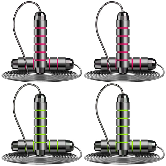 ZCKWENDA 4 pack Jump Rope Skipping Rope for Rope Skipping Speed Jump Rope for Exercise(green+red)
