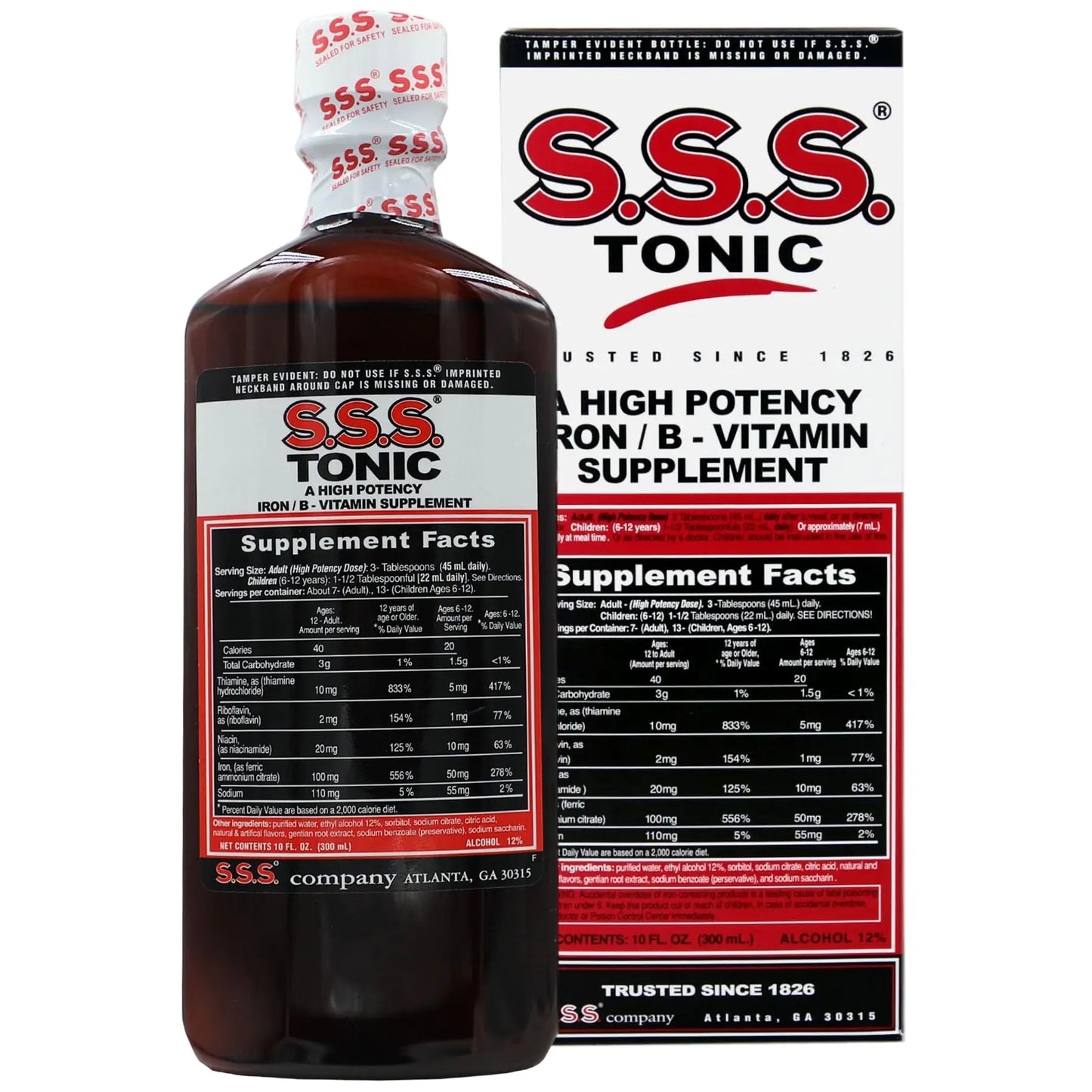 S.S.S. Tonic Iron and Vitamin B Supplement High Potency Vitamins Bottle10 Fl Oz (Pack of 1)