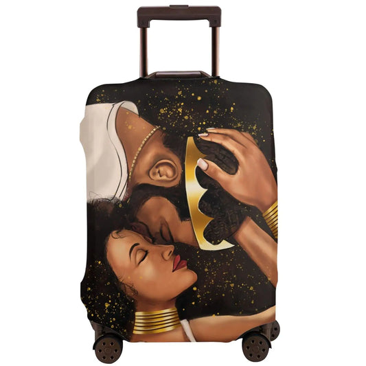 Dudietry Afo couple Travel Luggage Cover Suitcase Protector Washable Baggage Covers With Concealed Zipper Suitable For 18-32 Inch Small