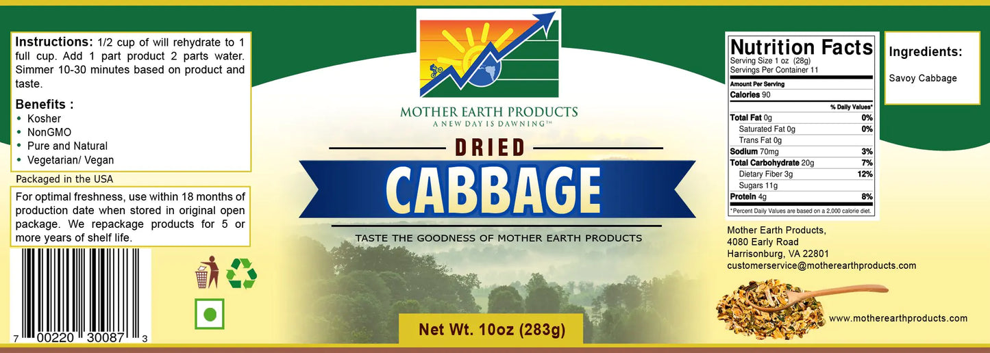 Mother Earth Products Dried Cabbage10 oz