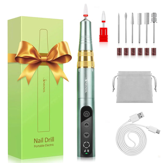 SENIGNOL Electric Cordless Nail Drill 35000RPM Portable Nail Drill Machine for Gel Acrylic Nails Rechargeable Nail File for Home Salon Manicure Pedicure and Polishing
