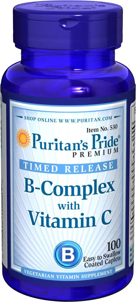 Puritans Pride Vitamin B-Complex + Vitamin C Time Release-100 Caplets